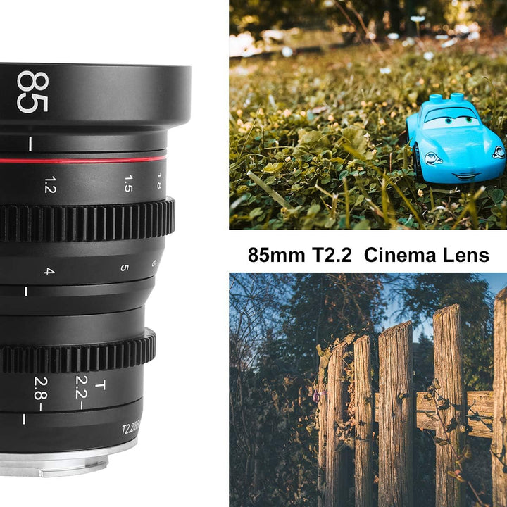 Meike 85mm T2.2 Mini Fixed Prime Manueller Fokus Weitwinkel-Kinoobjektiv für M43 Micro Four Thirds M