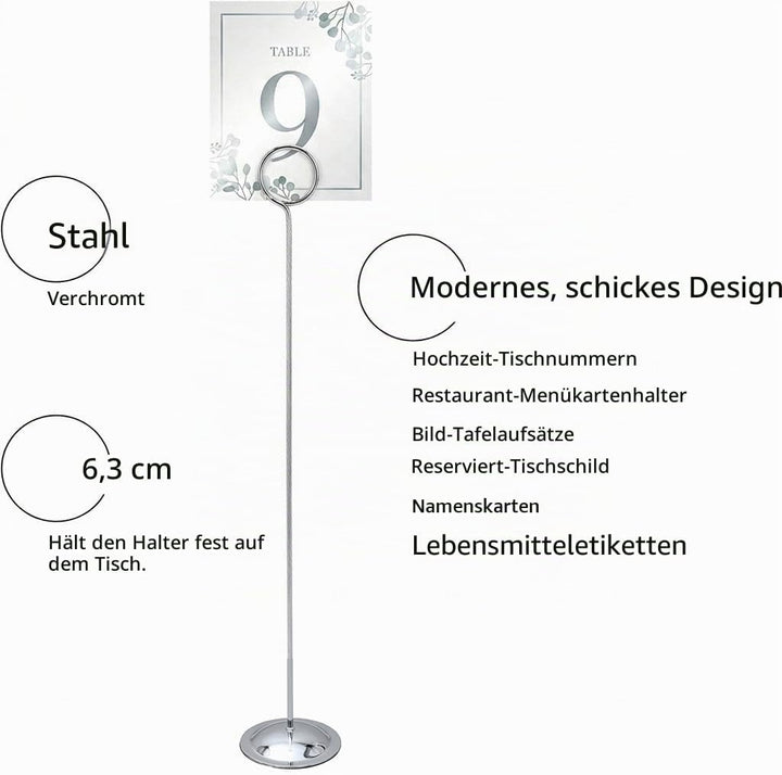 HOHIYA Tischnummernhalter Tischkartenhalter Tischkarte Tischnummer Ständer für Hochzeiten, 30,5 cm h