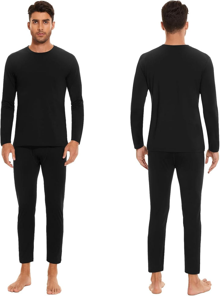 SIMIYA Thermounterwäsche Herren 2er Set Warme Unterwäsche mit Innenfleece, Thermo Oberteil und Unter
