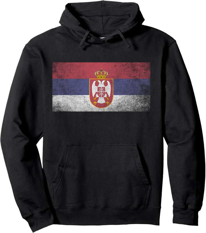 Serbian Serbia Flag Pride Country Home Nation Family Retro Pullover Hoodie