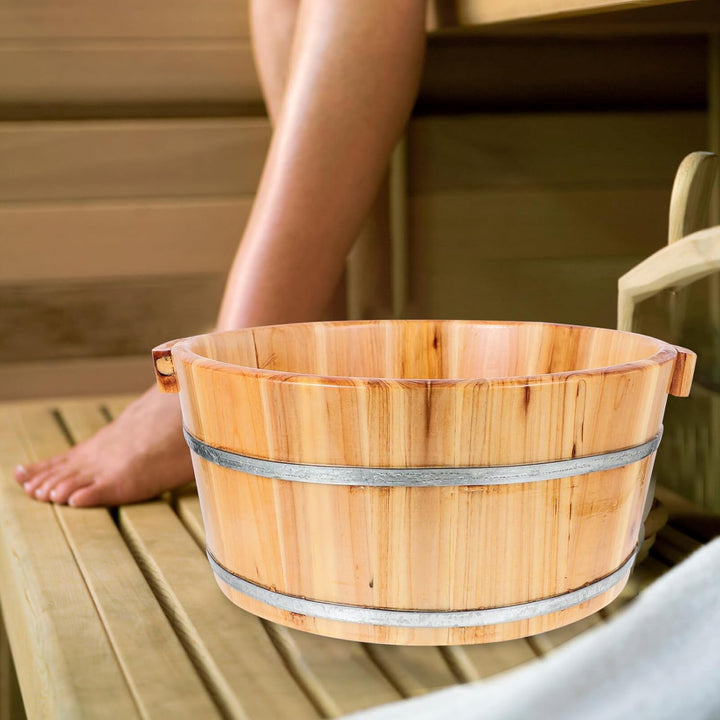 YARNOW Fussbadewanne Aus Holz Fussbadewanne Runder Fussbadeeimer 1pc, 1pc