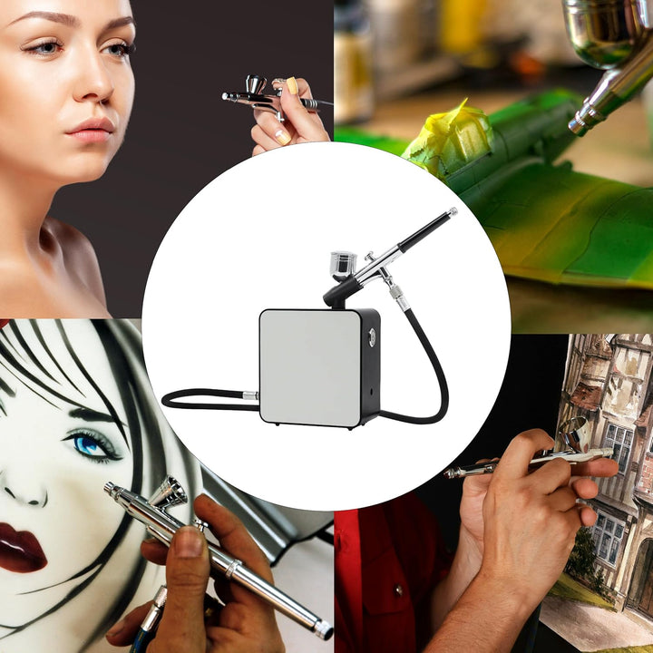Komplettes Airbrush Set mit Kompressor, Vintage Design, 20 PSI, leicht für Anfänger, Ideal für Kunst