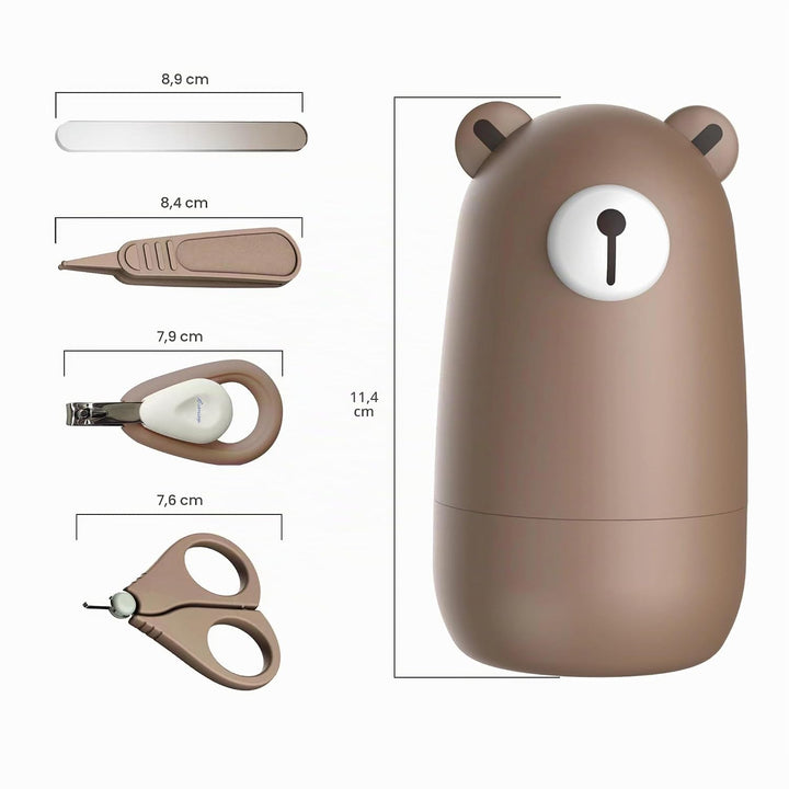 Baby Nagel Set, Baby Maniküre Set und Pediküre Set mit niedlichem Etui. Baby Nagelknipser und Bürste