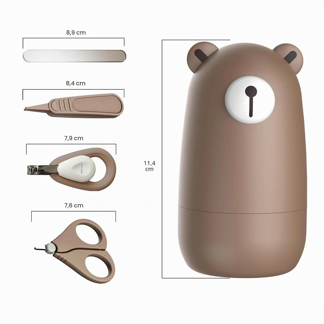 Baby Nagel Set, Baby Maniküre Set und Pediküre Set mit niedlichem Etui. Baby Nagelknipser und Bürste
