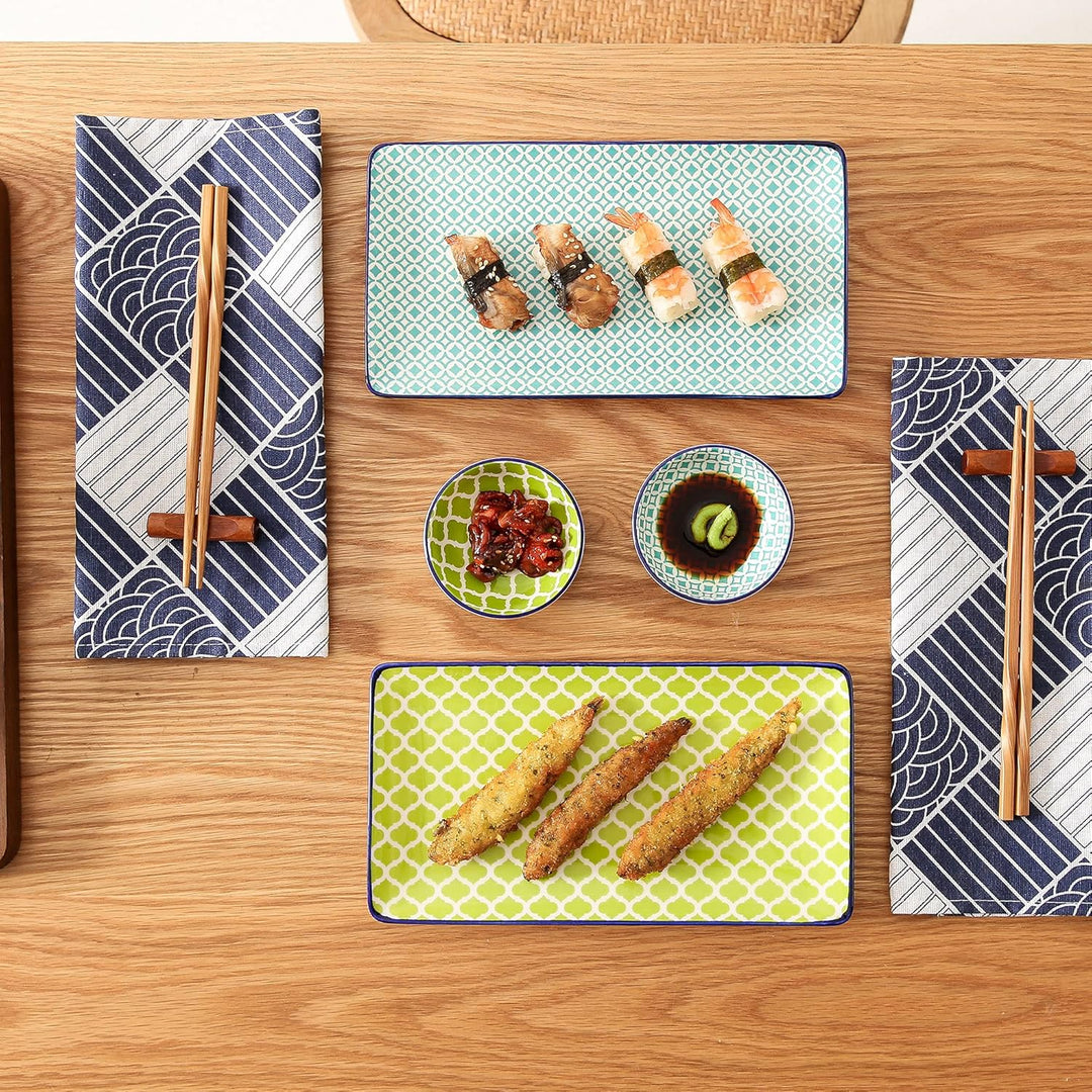 vancasso Sushi Set porzellan, MACARON japanische Ess Service, 6-teilig Geschirr-Set für 2 Personen M