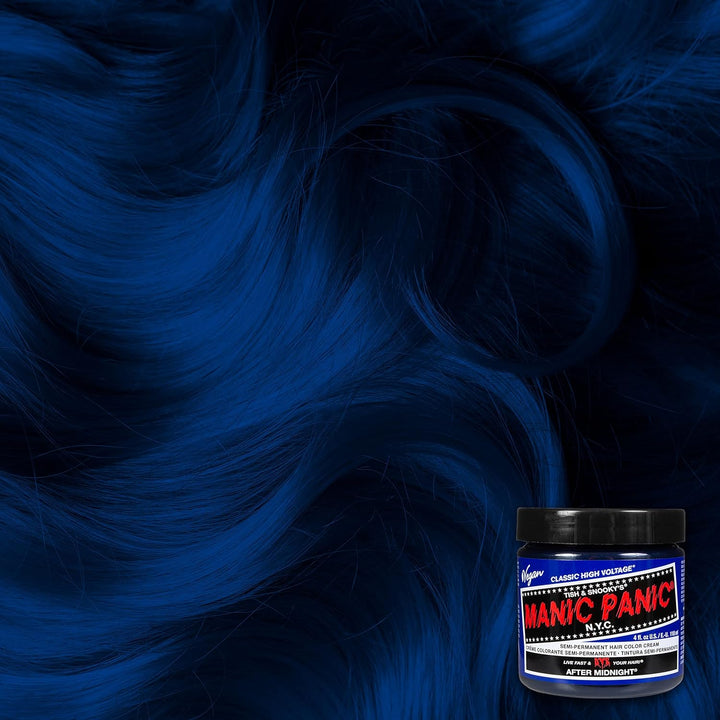Manic Panic After Midnight Classic Creme, Vegan, Cruelty Free, Blue Semi Permanent Hair Dye 2 x 118m