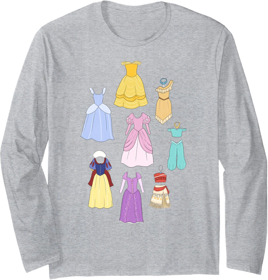 Disney Princess Dress Collage Portrait Langarmshirt