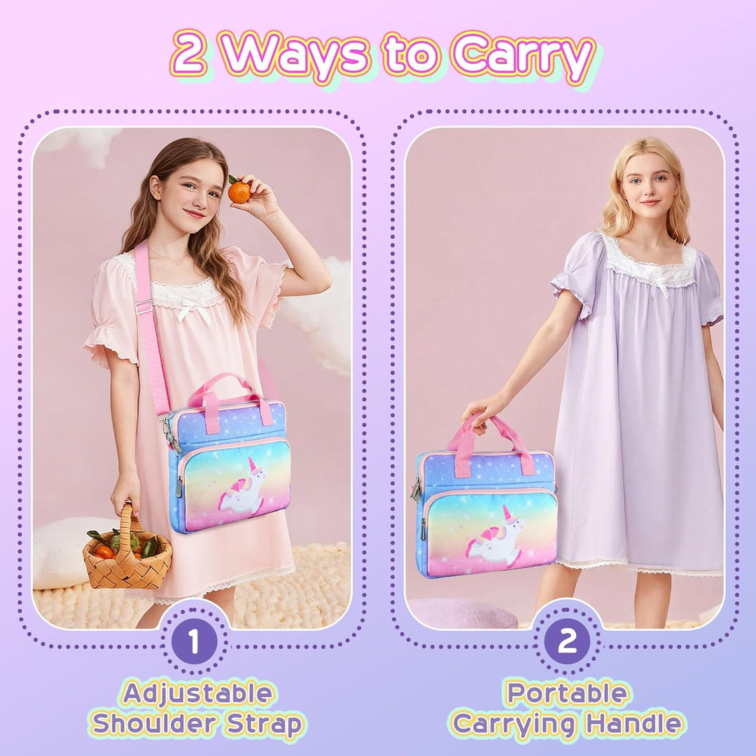 TiMOVO Tablet Tasche Mit Schultergurt 12,5 Zoll für Kinder, Portable Hülle, Universal Etui Organizer