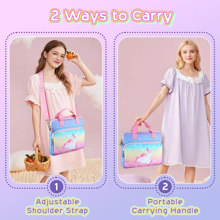 TiMOVO Tablet Tasche Mit Schultergurt 12,5 Zoll für Kinder, Portable Hülle, Universal Etui Organizer