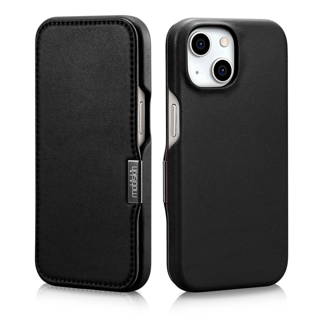 Mobiskin Hülle für iPhone 15 (6,1 Zoll), Handyhülle mit Leder, Case kompatibel mit MagSafe, Schutzhü