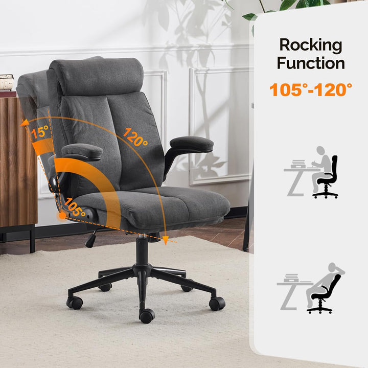Bonnlo Ergonomischer Bürostuhl, Schreibtischstuhl mit hochklappbarer Armlehne, Computerstuhl, Drehst