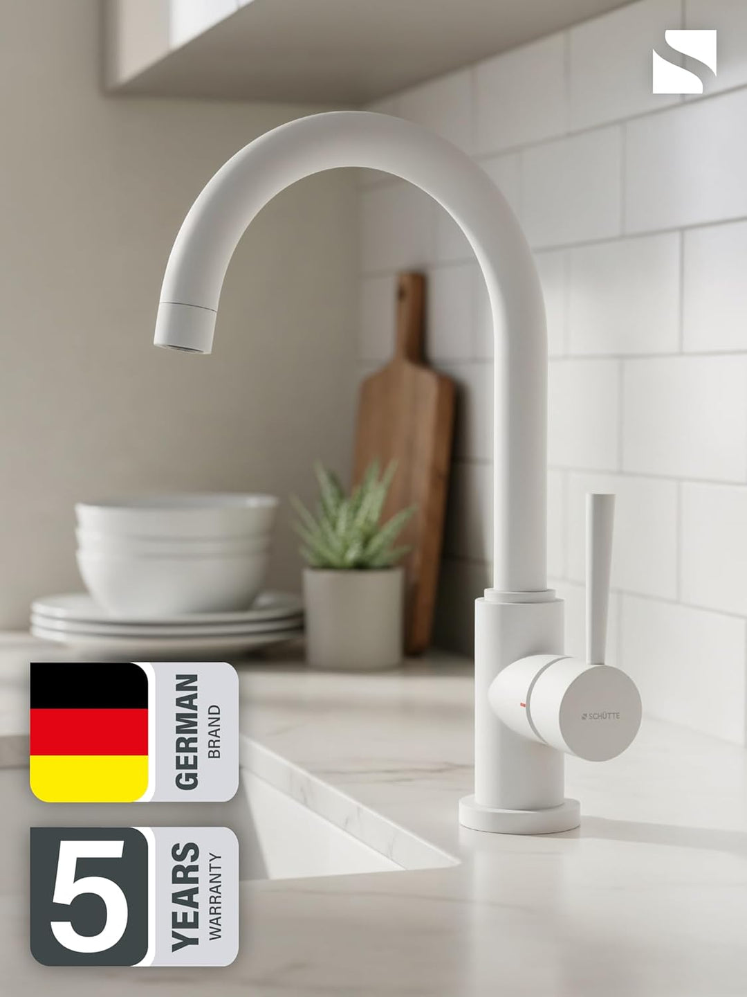 SCHÜTTE 79161 Küchenarmatur CORNWALL, 360 Grad schwenkbarer Wasserhahn Küche, Mischbatterie für die