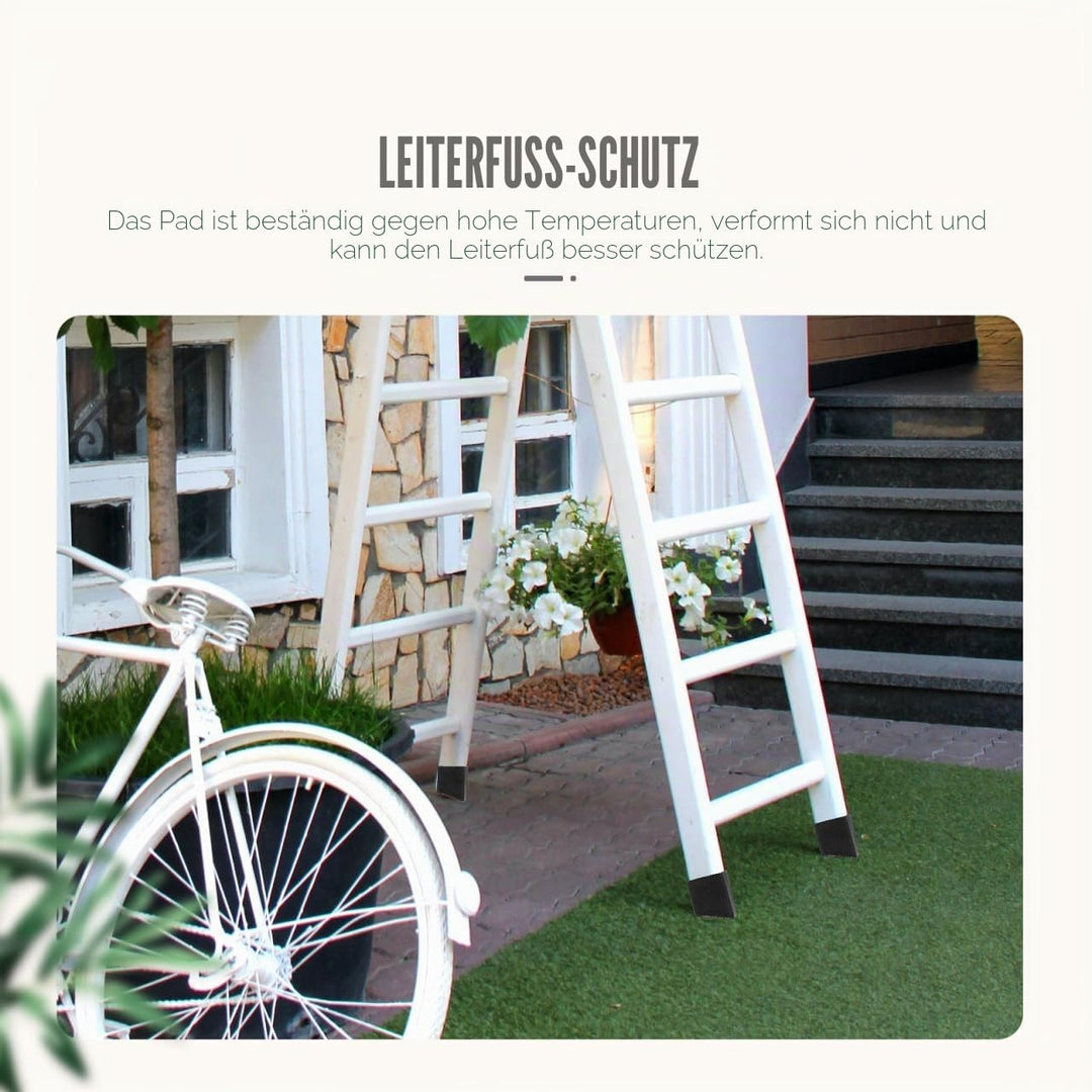 Operitacx Rutschfeste Leiter Fussmatten 4X3.5X2.5Cm Gummi Schutzhülle Für Stehleiter Leitern Füsse S