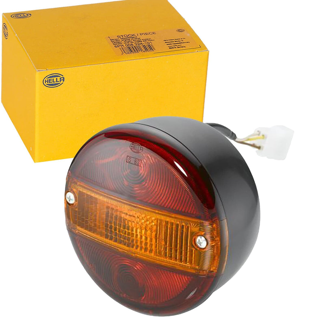 HELLA - Heckleuchte - Glühlampe - 12V - Anbau/geschraubt - Lichtscheibenfarbe: rot/gelb - Kabel: 150