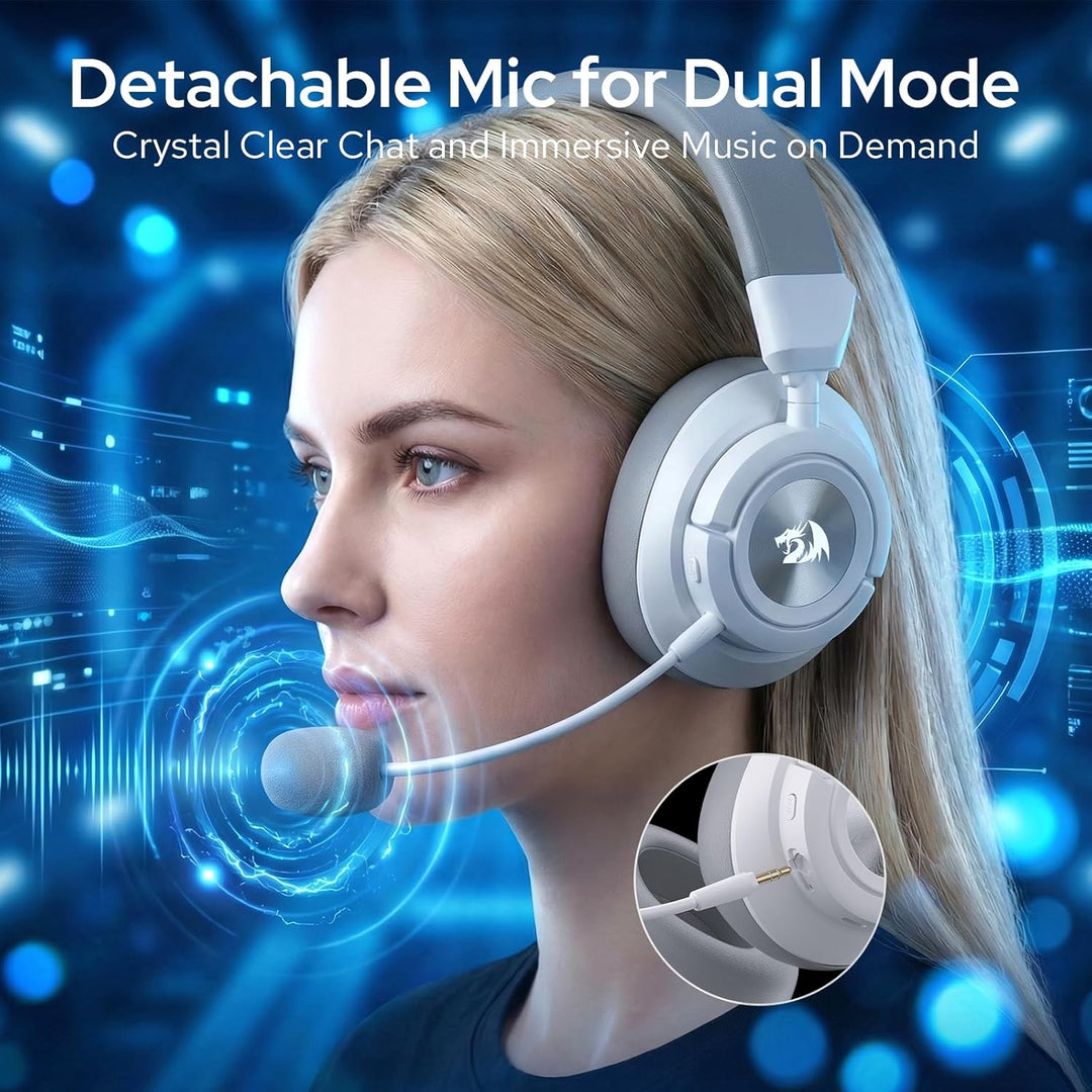 Redragon H889 Kabelloses Gaming-Headset 4-in-1 (2,4 GHz/BT/USB/3,5 mm), 51 h Akkulaufzeit, Laden wäh