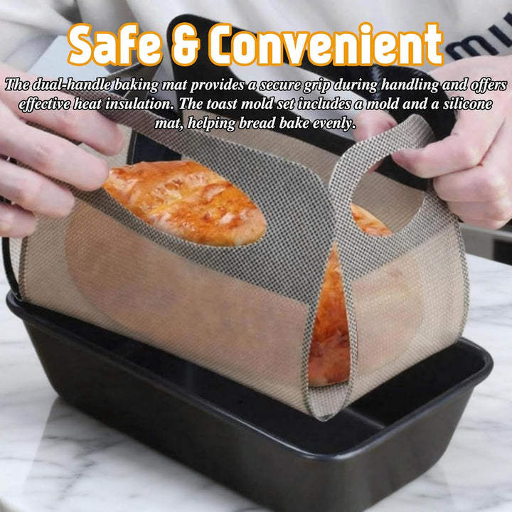 2 Stück Brotformen Zum Backen 25.7×13×5.8cm, mit Backmatte Einleger Für Backofen, Brot Backform 2er
