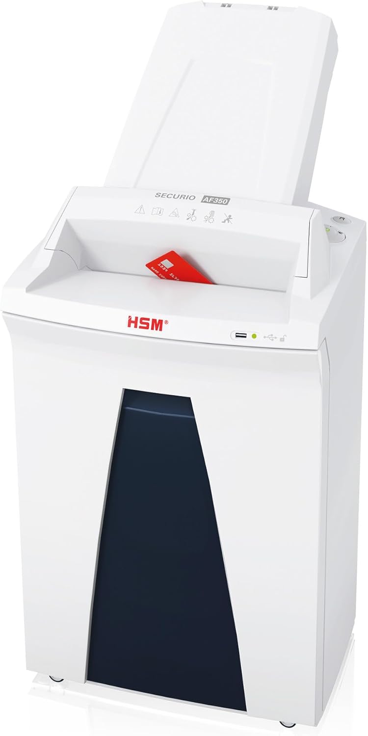 HSM SECURIO AF350 Aktenvernichter I Partikelschnitt 4,5x30 mm I Sicherheitsstufe P-4 I Schredder für