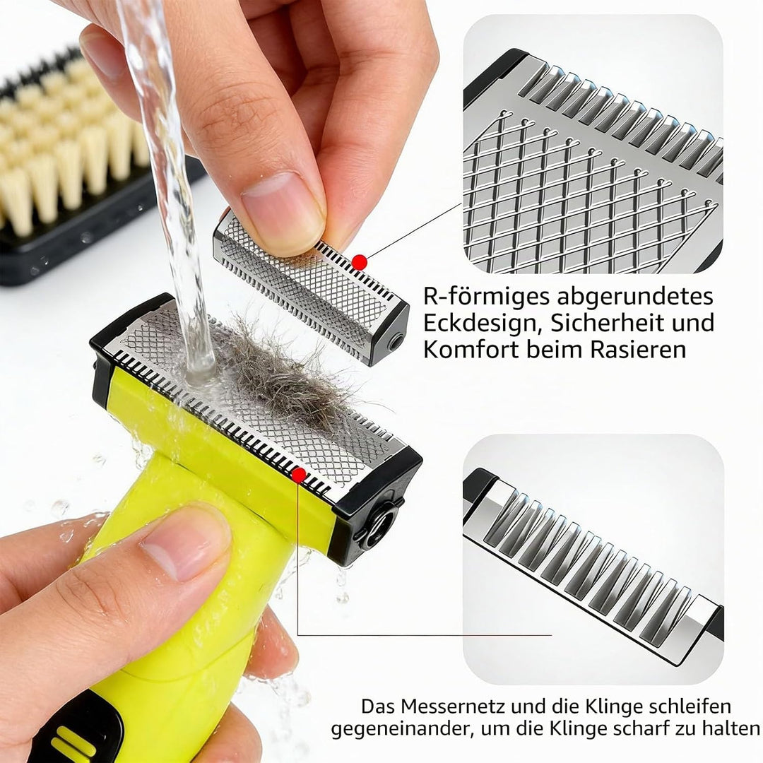 Barttrimmer Herren - Wasserdichter Hybrid- Bartschneider Herren und Körperrasierer Herren, Wiederauf