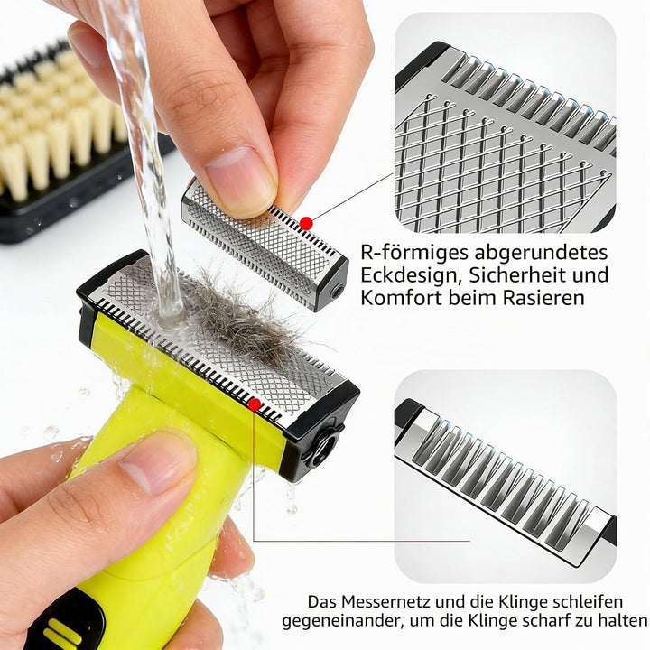 Barttrimmer Herren - Wasserdichter Hybrid- Bartschneider Herren und Körperrasierer Herren, Wiederauf