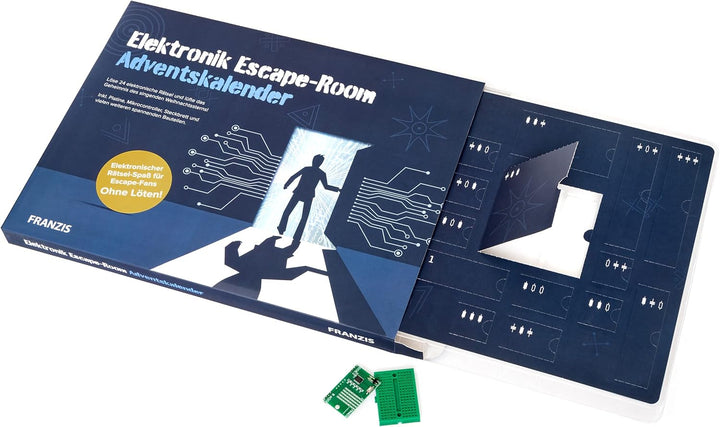 FRANZIS 67154 - Elektronik Escape Room Adventskalender, 24 Tage elektronischer Rätselspass, ohne Löt