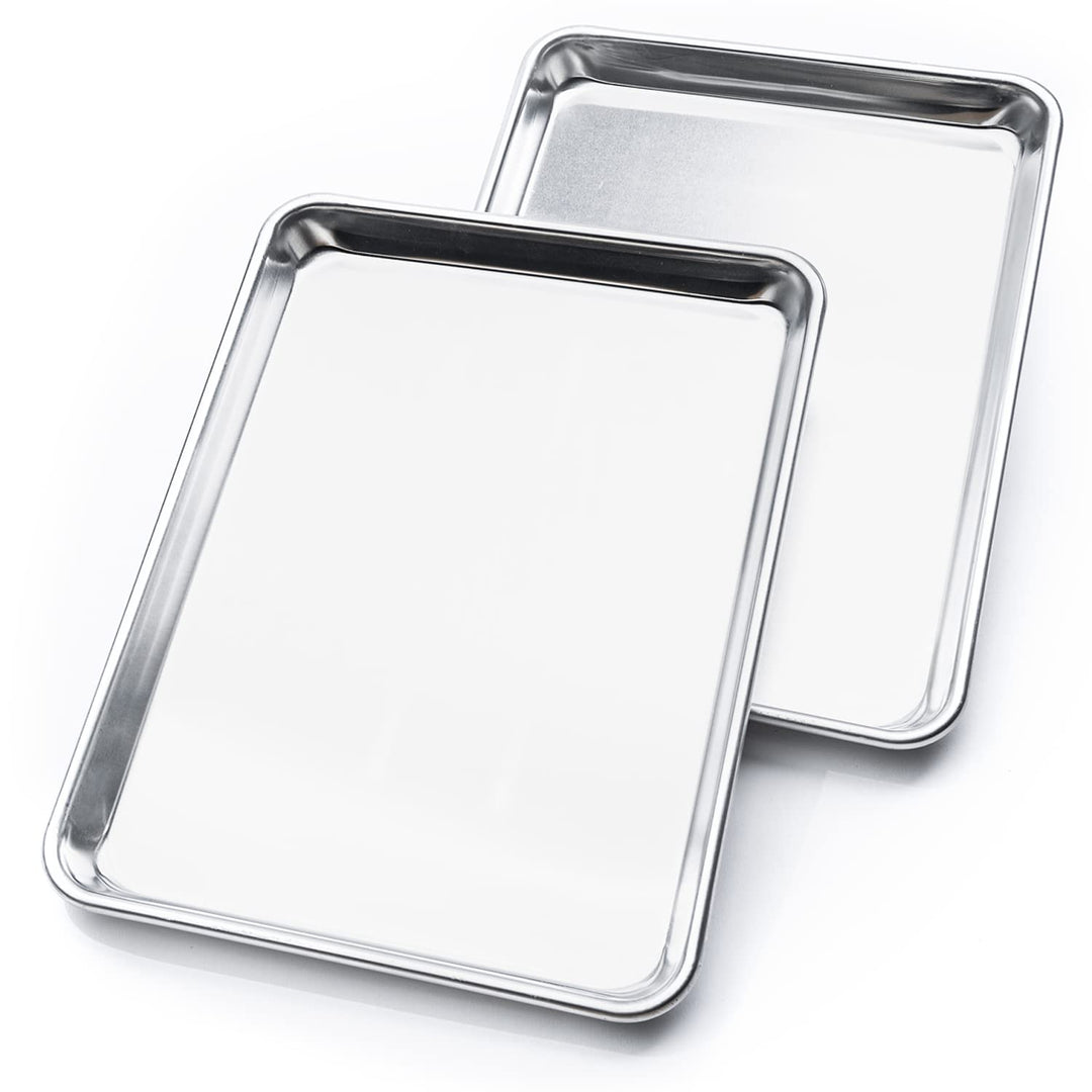 KITCHENATICS Viertelblech-Backformen, handelsübliches Aluminium-Backblech-Set, ofenfest, leicht zu r