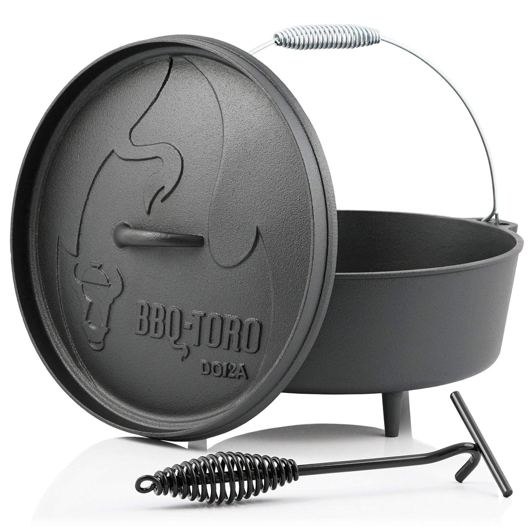BBQ-Toro Dutch Oven Alpha Serie | 10,7 Liter (DO12A), Topf mit Füsse | bereits eingebrannt - preseas