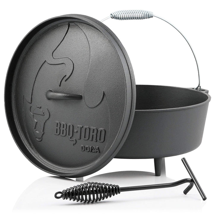 BBQ-Toro Dutch Oven Alpha Serie | 10,7 Liter (DO12A), Topf mit Füsse | bereits eingebrannt - preseas