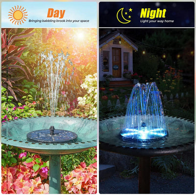 SZMP Solar Springbrunnen für Draussen 2024 Upgraded,4W LED-Lichtern Teichpumpe Solar mit 8 Sprüh Eff