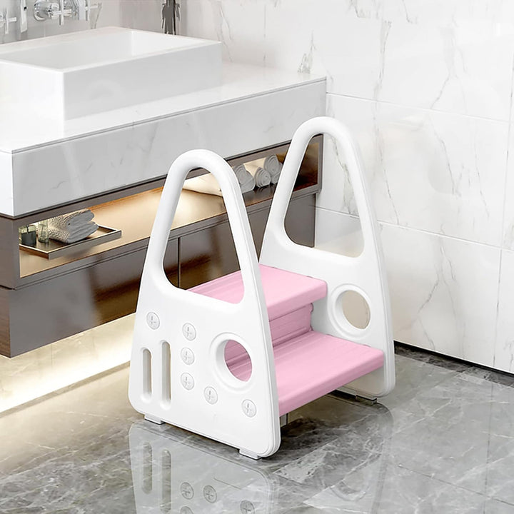 UISEBRT Tritthocker Kinder 2 Stufen Trittschemel, 2 Stufiger Kinderschemel Lernturm Trittleiter Sche