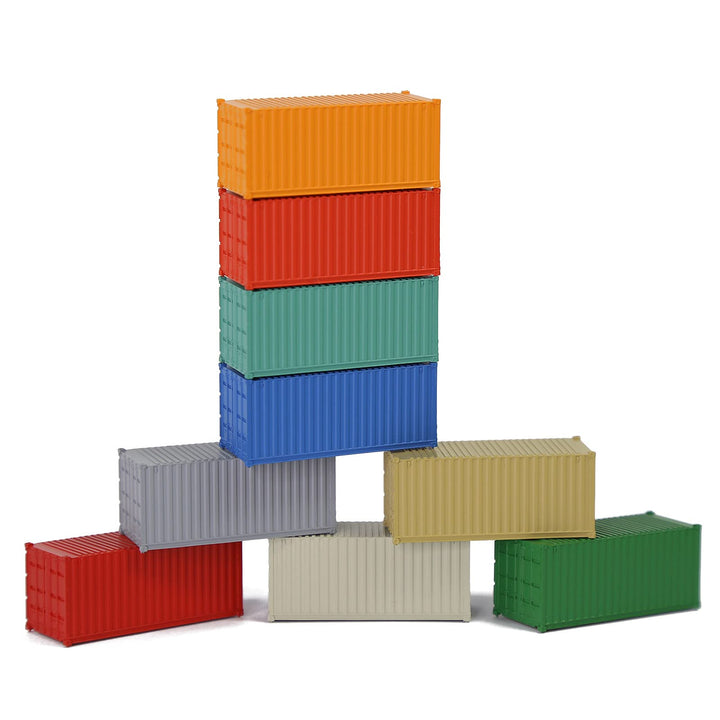 Evemodel 9Stk. Container Versand Güterwagen Spur N Modelleisenbahn Wagen 1:160 (20ft), 20ft