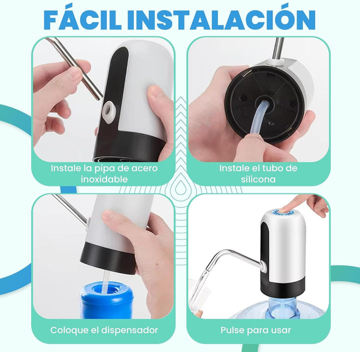 Wasserspender, elektrischer Wasserhahn für Kaltwasserkanister, Dosierpumpe mit zwei Adaptern, 5,7 l,