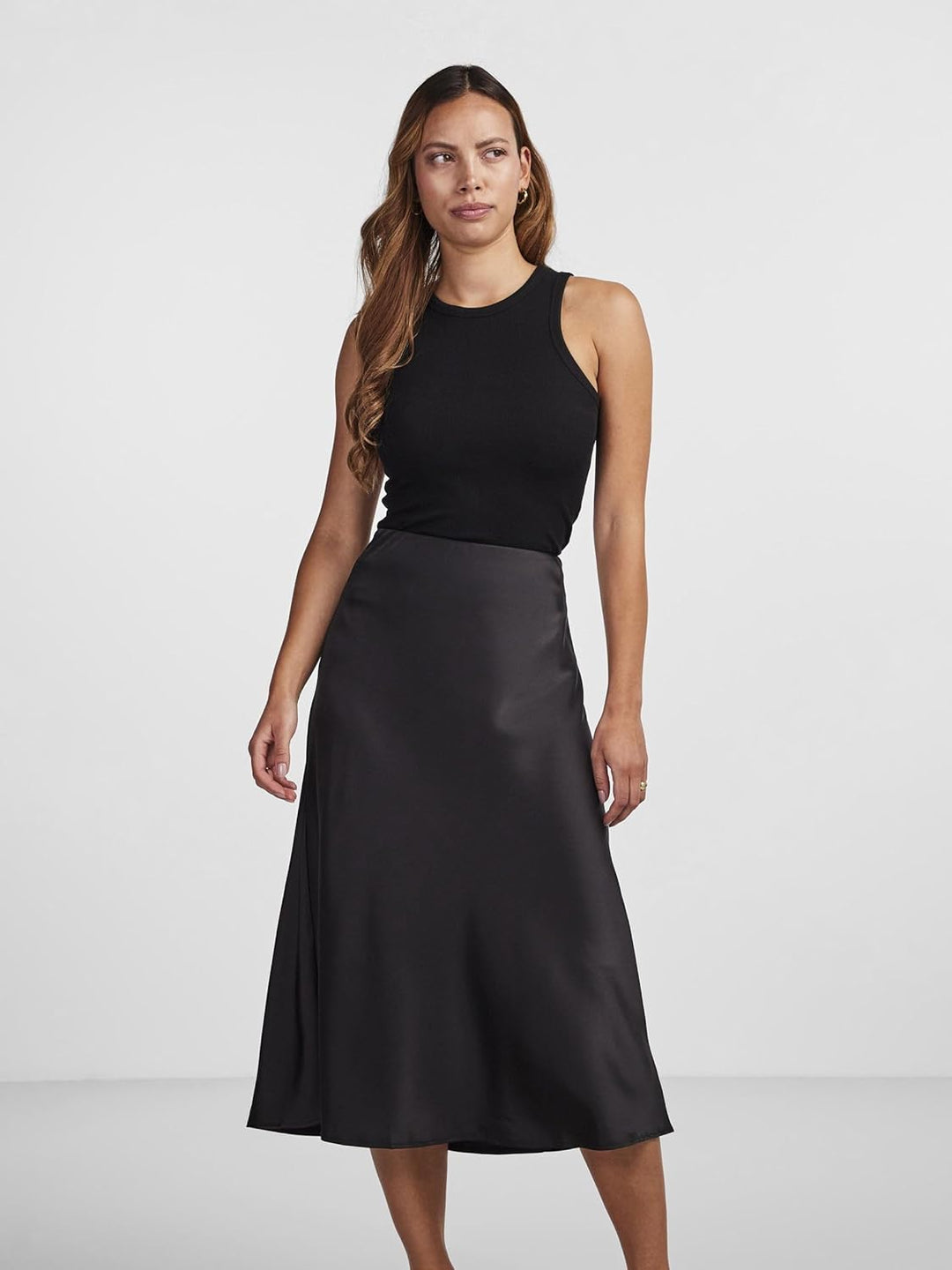 YAS Damen Yaspella Hw Midi Skirt S. Noos Rock XS Schwarz, XS Schwarz