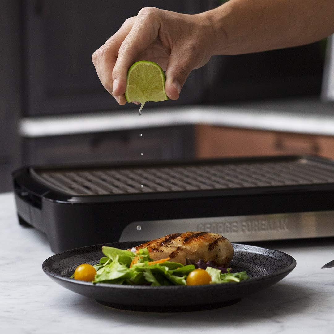 George Foreman Grill [Smokeless - 80% weniger Rauch] Tischgrill (raucharmer Indoor BBQ, spülmaschine