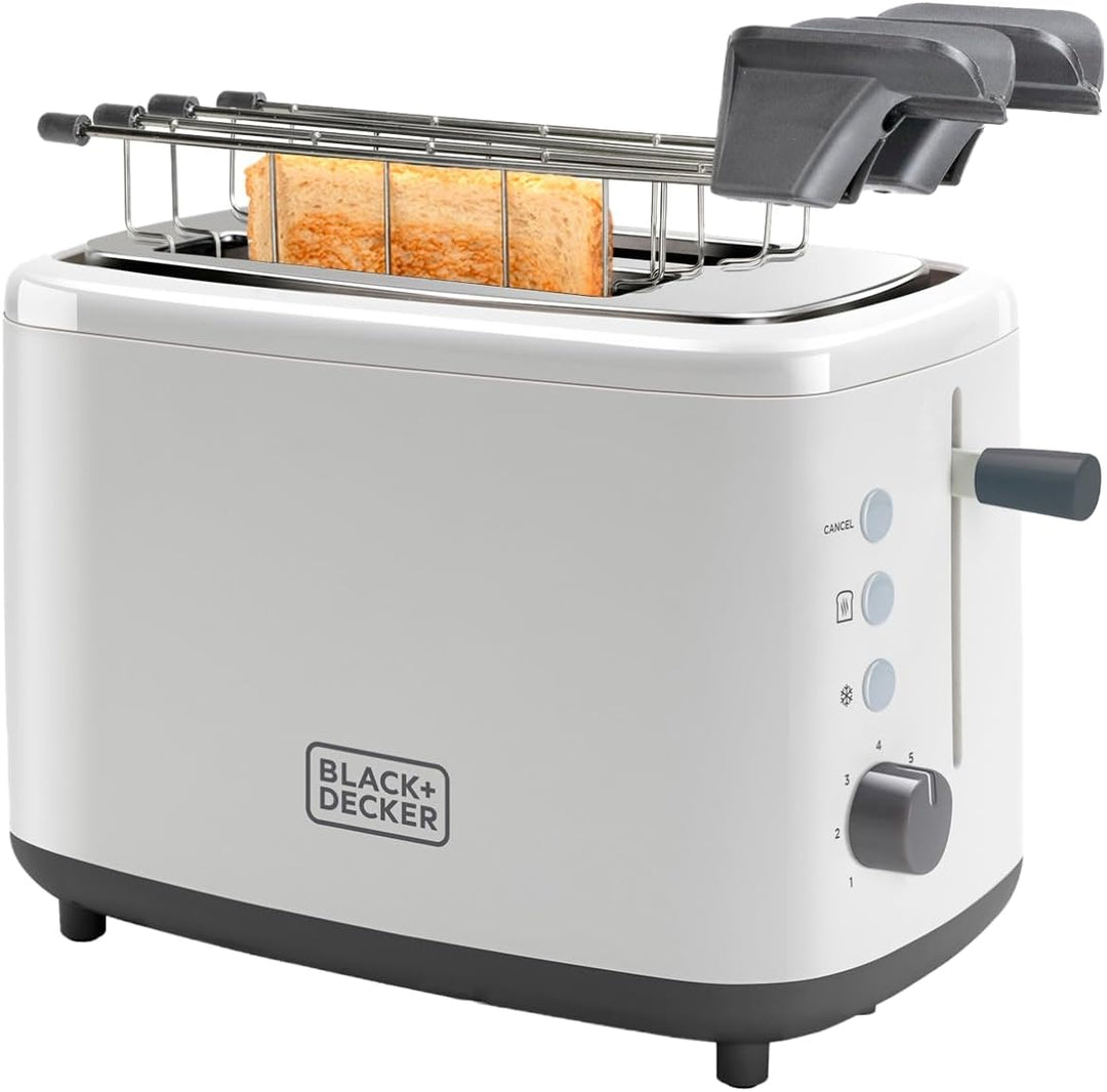 Black + Decker BXTOA820E - Toaster 820W. 2 breite Toastschlitze. 7 Röstgradstufen. Herausnehmbare Sa