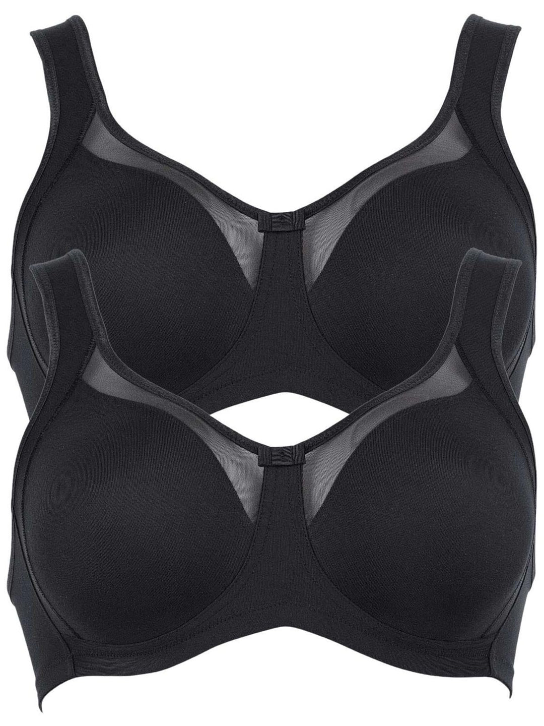 Anita 2er Sparpack Entlastungs BH Clara 5859 Gr. 75-110 B-E 75E Schwarz/Schwarz, 75E Schwarz/Schwarz
