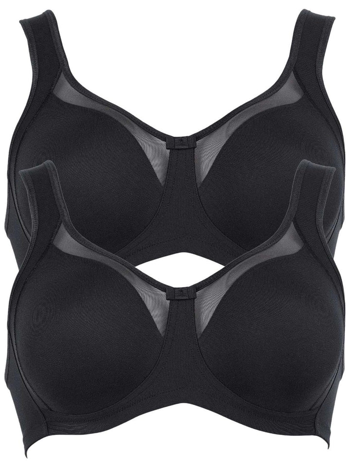Anita 2er Sparpack Entlastungs BH Clara 5859 Gr. 75-110 B-E 75E Schwarz/Schwarz, 75E Schwarz/Schwarz