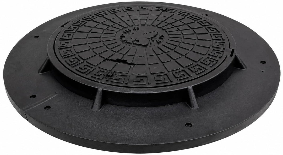 BABYLONPLAST Schachtabdeckung Ø 1100 mm, Schachtdeckel DN1100/600, 10 kN - Hochbelastbarer Kunststof