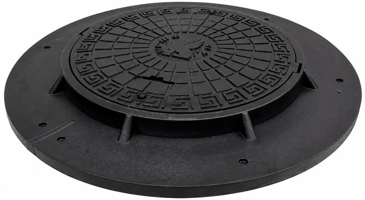 BABYLONPLAST Schachtabdeckung Ø 1100 mm, Schachtdeckel DN1100/600, 10 kN - Hochbelastbarer Kunststof