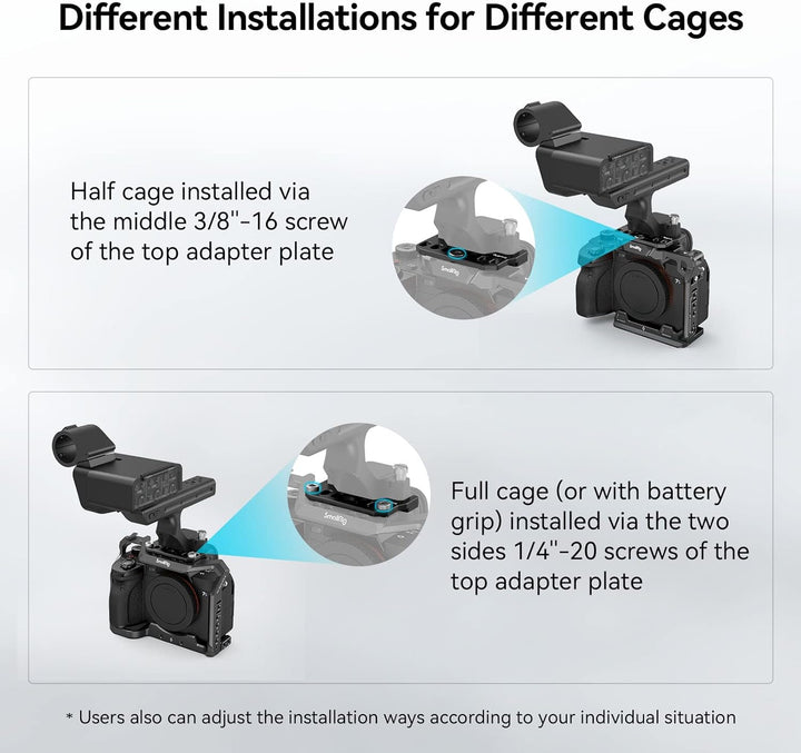 SMALLRIG Montageplatte Adapter Plate zur Befestigung FX3 / FX30 XLR-Griffs am Kamerakäfig 2999/3241