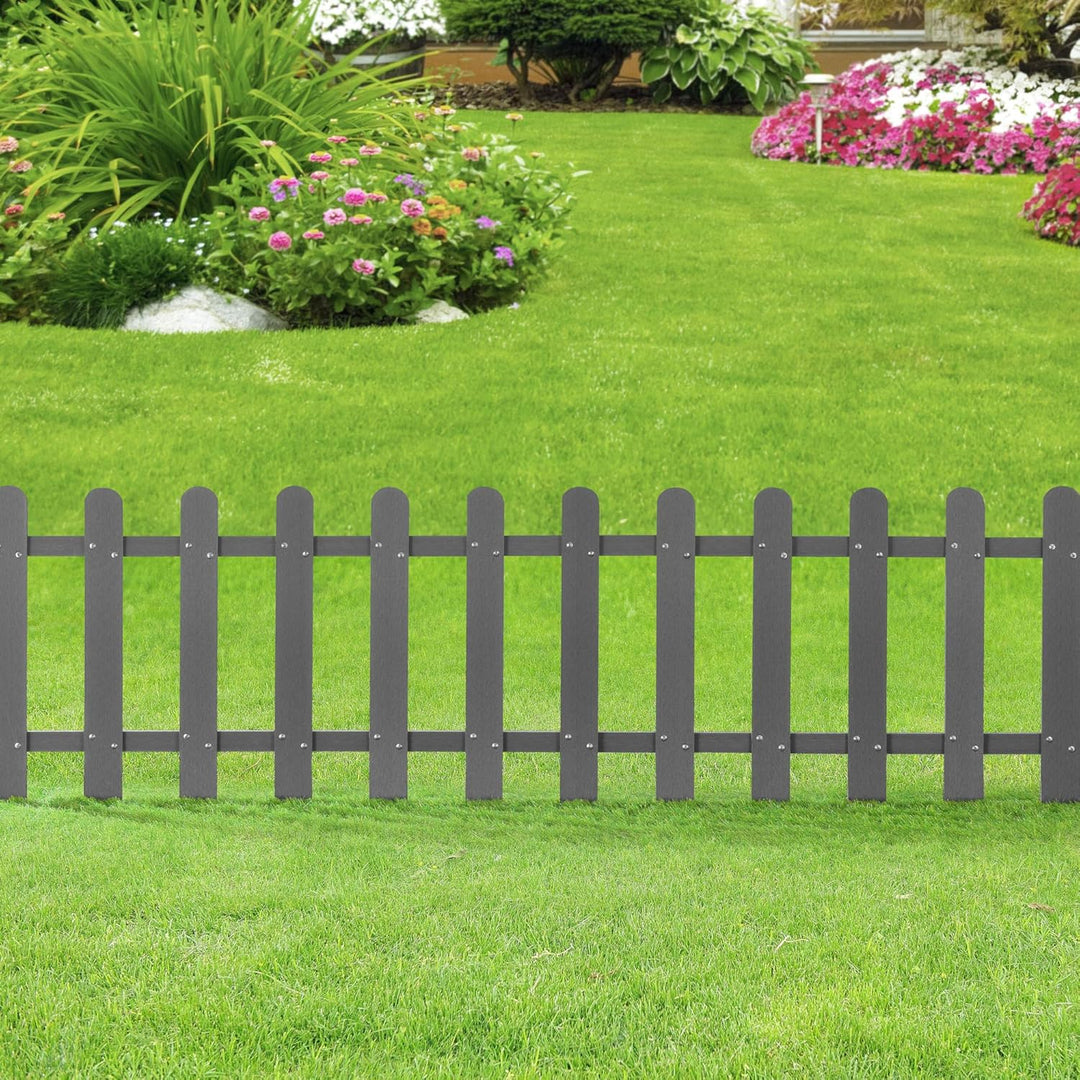 NEU.HOLZ Zaun Beeteinfassung 200 x 60 cm Gartenzaun Beetumrandung Lattenzaun WPC Steckzaun Rasenkant