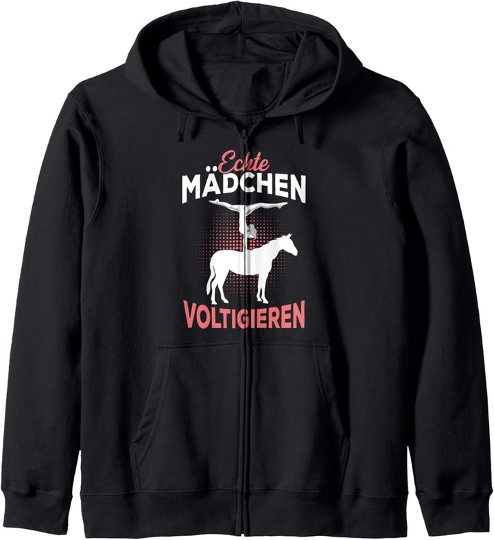 Echte Mädchen Voltigieren I Volti Spruch Reiterin Pferde Kapuzenjacke