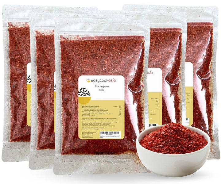 EasyCookAsia Gochugaru | Koreanische Gochugaru Chiliflocken in Plastik | 100g | Gochugaru Chili Flak