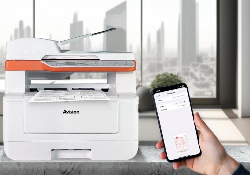 Avision AM40Q MFP A4 Multifunktionsdrucker, Schwarzweiss Laser Drucker, Scanner, Kopierer, USB, LAN,