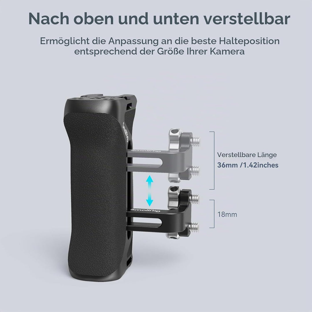 SMALLRIG 1/4" Seitengriff für Kamerakäfige, Aluminium Side Handle mit integriertem 1/4"-20 Gewindelo