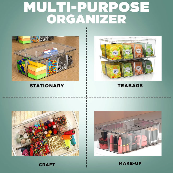 KICHLY Teebeutel-Organizer, 1 Stück, stapelbarer Teebeutel-Aufbewahrungs-Organizer mit transparentem