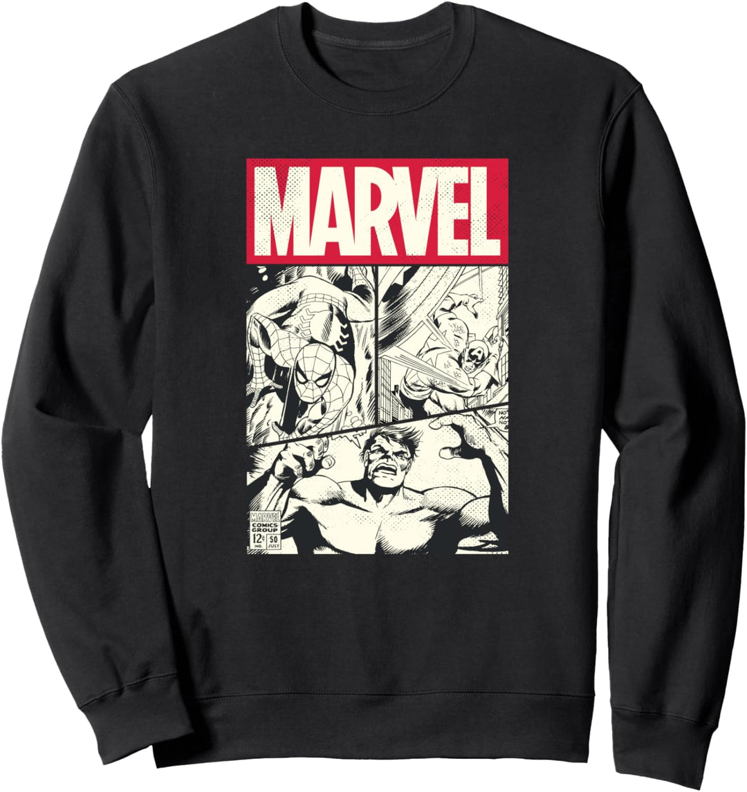 Marvel Comic Cover With Spider-Man, Captain America, Hulk Sweatshirt