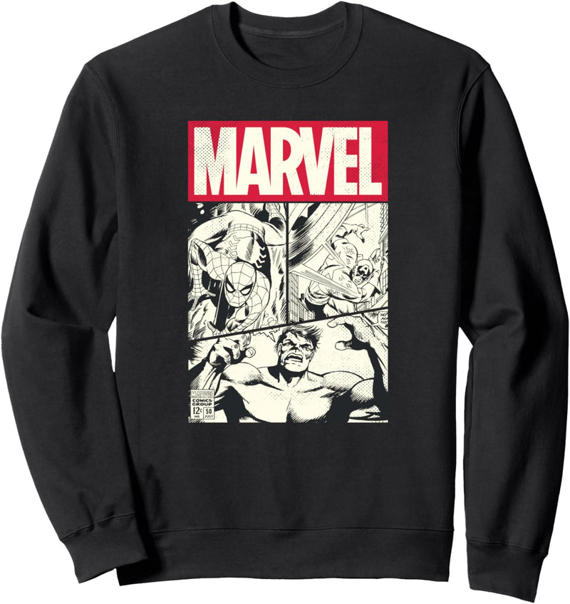 Marvel Comic Cover With Spider-Man, Captain America, Hulk Sweatshirt