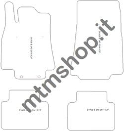 MDM fussmatten für Mercedes Classe B (W245) ab 06.2005-2011 Passform wie Original aus Velours, Autom