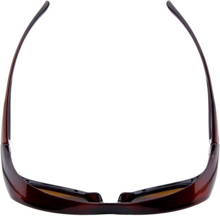 ActiveSol Überzieh-Sonnenbrille Mega | Grosse Überziehbrille für Brillenräger | polarisiert Braun, B