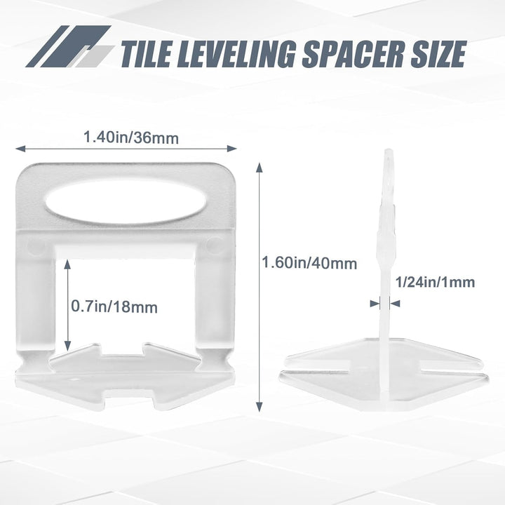 300 Stück Standard Laschen Fugenbreite 1mm, Nivelliersystem Fliesen Nivellierhilfe Zuglaschen Fugenb